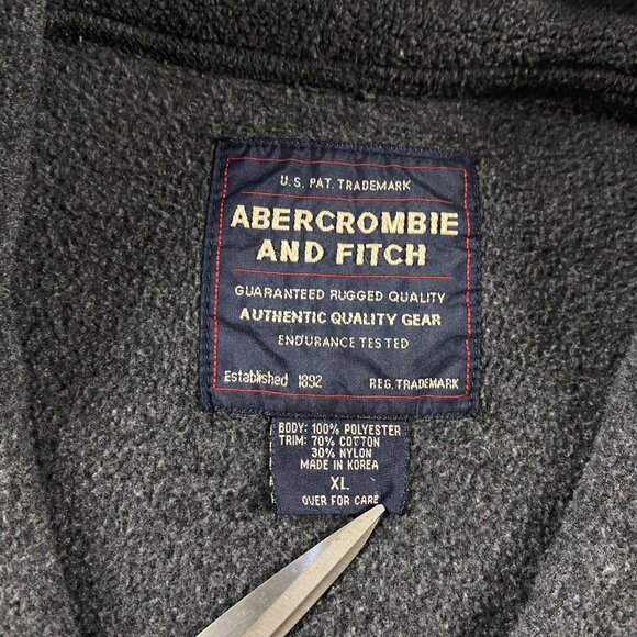 Vintage Abercrombie & Fitch Fleece Vest Men's XL Gray Y2K 90s - Picture 6 of 11
